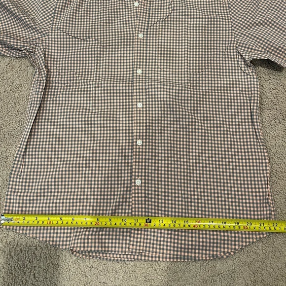Mens's OLD NAVY gingham button-up checkered short sleeve polo - Picture 7 of 10